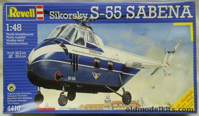 Revell 1/48 Sikorsky S-55 Sabena or HO4S Netherlands Navy Valkenburg 1960, 4410 plastic model kit
